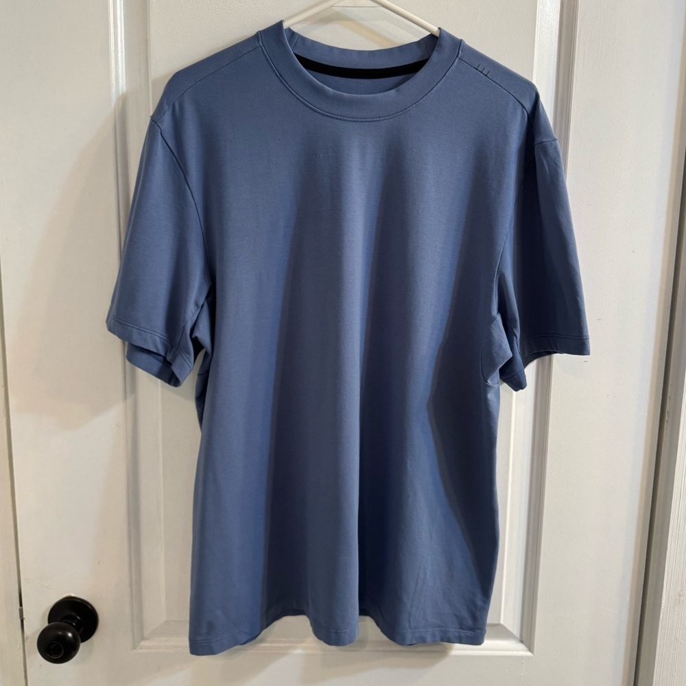 Lululemon Zeroed In Short Sleeve Tee Shirt Washed Denim Blue XL